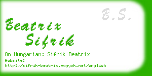 beatrix sifrik business card